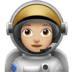 👩🏼‍🚀 woman astronaut: medium-light skin tone display on Apple